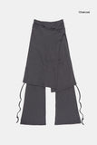 Flow skirt layered bootcut pants