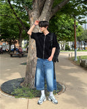 Kamen short sleeve knit zip-up