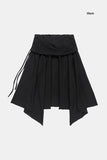 Fold crop flare midi skirt