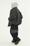 Leather shirring over MA-1 jumper
