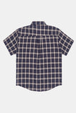 Sand big check short sleeve over shirt