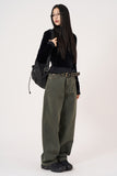 Double line hole eyelet leather belt