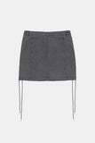 Denim solid pocket mini skirt
