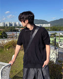 Leoun openwork short sleeve knit