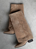 1181 Stiletto Suede Warmer Long Boots (5cm)