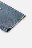 Flare distressed denim pants
