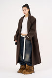 Dart wool over maxi coat
