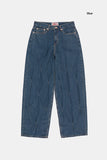 Red clown wide denim pants