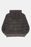 Lex mesh stripe knit hood zip-up