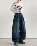 Gracie Cat Balloon Denim Pants