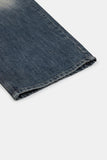 Claw cat washed wide denim pants