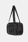 Padded glossy leather shoulder bag