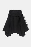 Fold crop flare midi skirt