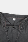 Denim solid pocket mini skirt
