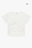 Hide net layered crop T-shirt