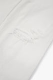 Pure white destroyed denim pants