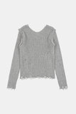 Linda wool damage V-neck knit