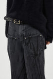 Dirty washed front pocket denim pants