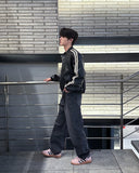 Ege one-tuck semi-wide denim pants