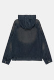 Smoke washed denim hooded jumper