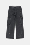 Hangdown string cargo denim pants