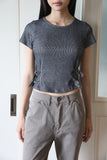 Buckle Crop Ribbed T-Shirt