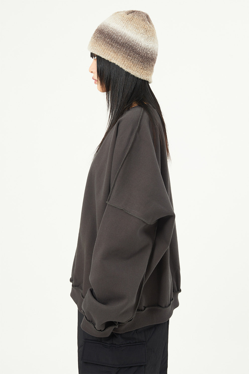 【Raucohouse】Plain overlock fleece over sweatshirt Raucohouse(ラウコハウス) - プレーンオーバーロックフリース