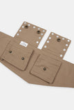 Studded cotton wide pocket belt