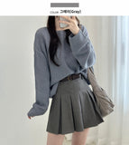 [Belt SET] Wrinkle Mini Skirt