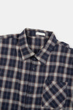 Sand big check short sleeve over shirt