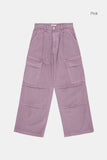 Dying big cargo wide cotton pants