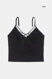 Lace string crop sleeveless top