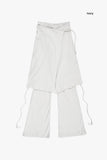 Flow skirt layered bootcut pants