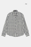 Window pane crinkle check shirt