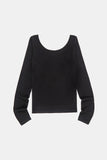 Stretch slim wide-neck long sleeve