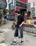 Scented Black Washed Bermuda Pants