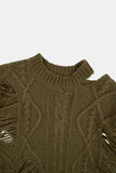 Twisted unbalance fringe damage knit