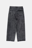 Front yoke stone washed denim pants