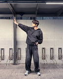 Crew line wide denim pants