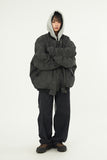 Leather shirring over MA-1 jumper