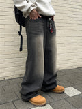 Brown Tin Brush Wide Denim