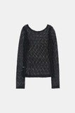 Sheer pattern see-through long sleeve