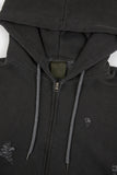 Petra pigment damaged hood zip-up