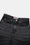 raw cut sand denim long skirt