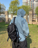 Linf hooded denim shirt