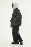 Leather shirring over MA-1 jumper