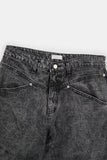 Front yoke stone washed denim pants
