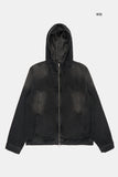 Smoke washed denim hooded jumper