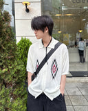 Potem collar short sleeve cardigan