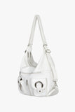 Circle leather 2-way shoulder bag